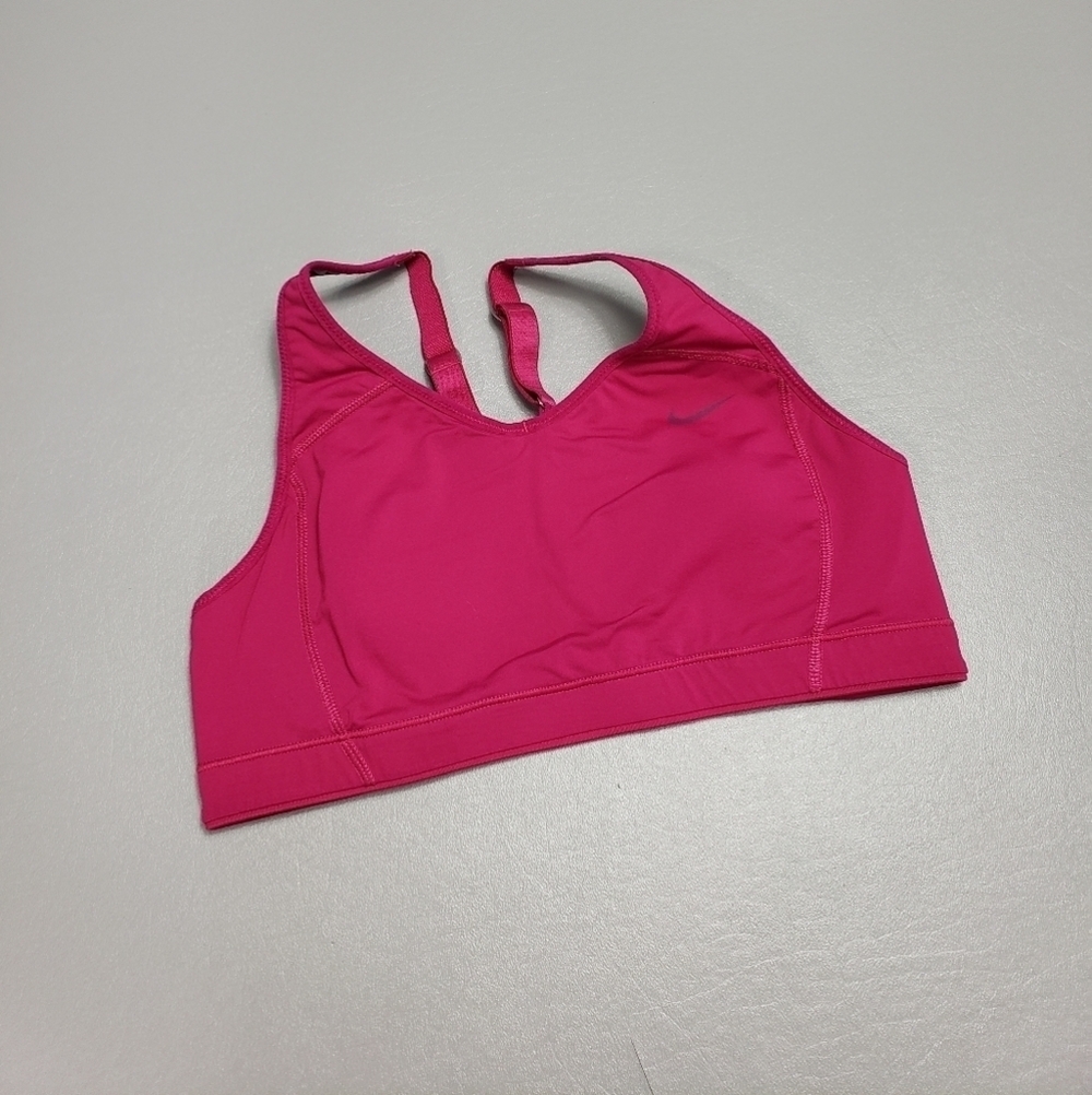 Nike dri-fit dark pink sports bra women's size medium